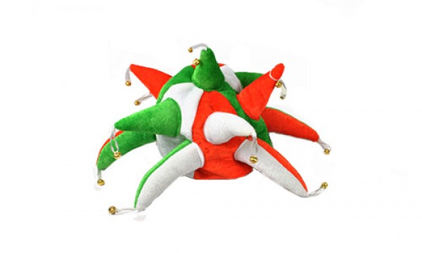 Green, White and Orange Jester Hat